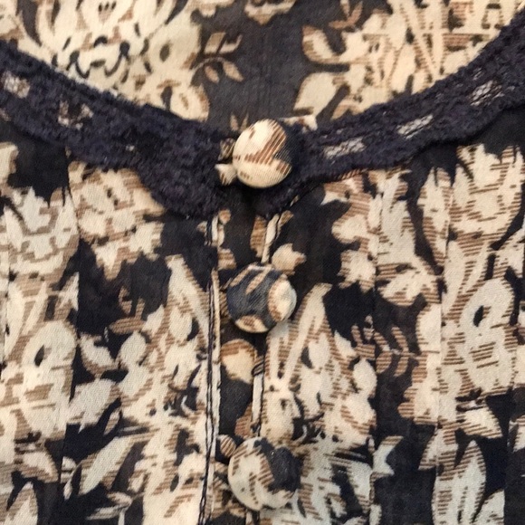 Blu Pepper Sheer Boho Tunic Top Sz S - Picture 6 of 9